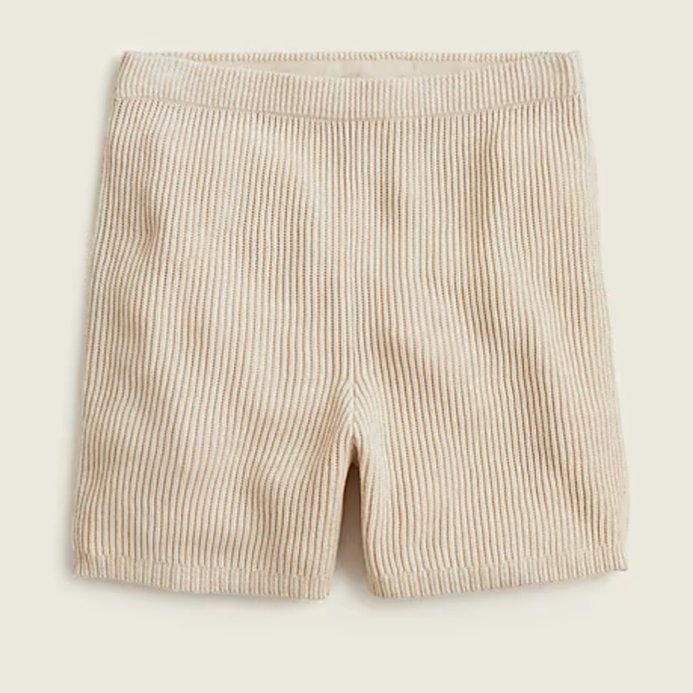 JCREW Ribbed Cotton-Cashmere Knit Shorts. XS. Natural Cream.
